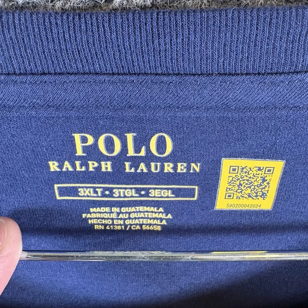 Polo Ralph Lauren Mens Navy Blue Graphic Logo T-Shirt 3XLT NWT$69.50